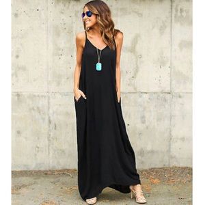 Womens Maxi Casual Sleeveless Pocket Dress NWT